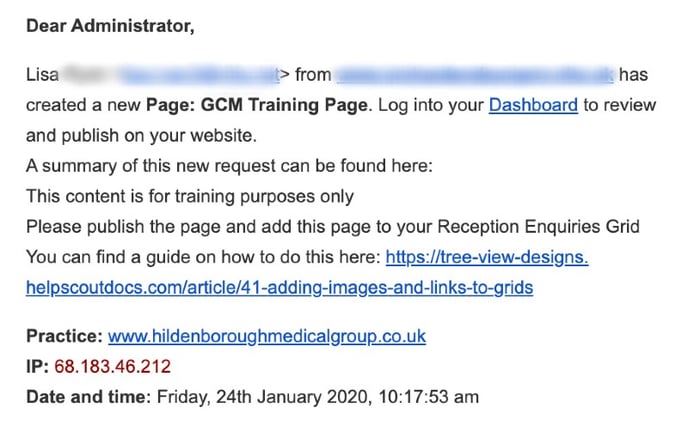 GCM email