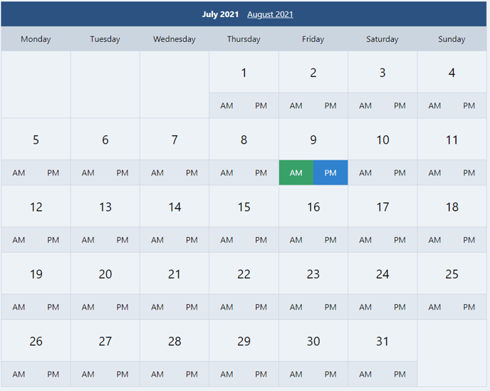 GP Availability Calendar